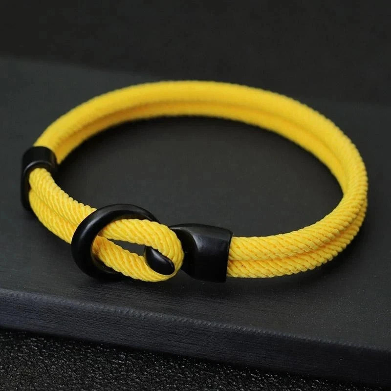 Fashion Men Paracord Rope Bracelet 2 Layer Outdoor Camping Survival Gift for Him