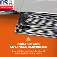 Emergency Blankets Mylar Thermal Blanket,(10 Pack) of Gigantic Space Blanket 82