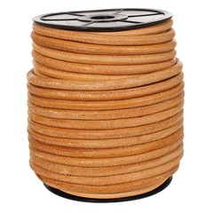 West Coast Paracord Round Leather Cord (Natural, 6mm – 10 Yards)