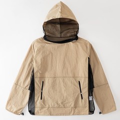 Fabric & Mesh Mosquito Jacket with Adjustable Hood & Storage Pocket, Lightwei…