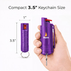 Burn Pepper Spray Keychain 0.5oz Police Grade Self Defense Security Purple