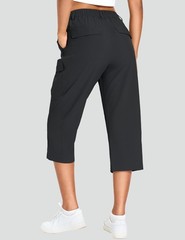 Women’s Cargo Capris Lightweight Quick Dry Hiking Pants Water Large, Black