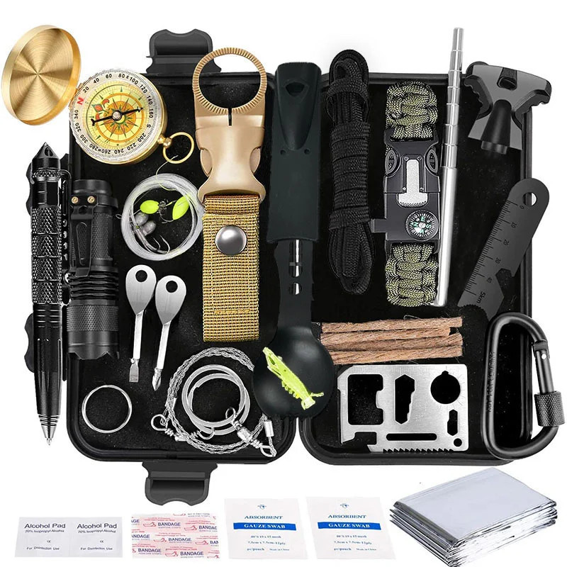 Outdoor Travel Equipment Survival Kit 20 In1 Multi-Functional Field First-Aid Ki