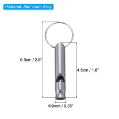 Emergency Whistle, 5pcs Safety Survival Whistle for Camping Hiking, Silver