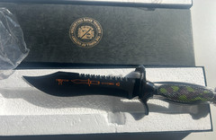Awesome Gift – Franklin Mint Unused Safari Survival Knife 24k Gold w/ Box