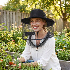 Mosquito Head Net Hat Sun Hat Garden Bug Hat with Hidden Net Mesh for Outdoor…
