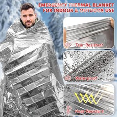 SecuCaptain Survival Emergency Thermal Blankets: 75 Pack Extra Large 84″ x63″ Sp