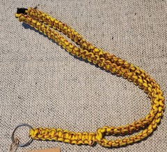 Handmade braided lanyard, made from paracord w/metal split key ring, 15″L,