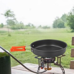 NonStick Camping Frying Pan with Easy Carry Mesh Bag and Foldable Handle