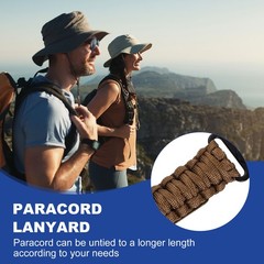 2Pcs Paracord Lanyard, Strong Lanyard with USA Flag, Green, Brown
