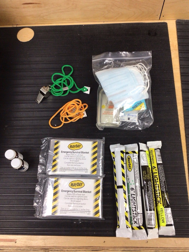 Small Survival Kit Tool Lot | Water Purification Tablets | Blankets | Glowsticks