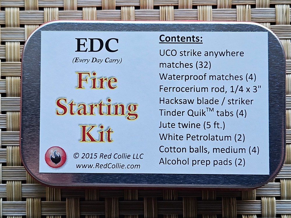 EDC Fire Starting Kit – Ferro rod & striker, Tinder Quik Hunting Camping Fishing