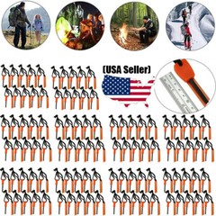 100 Fire Starter Flint Steel Striker Survival Kit Ferro Rod Outdoor Camping Tool