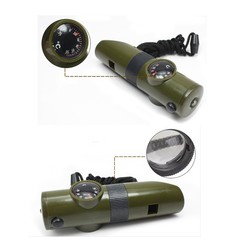 Multifunctional 7 in 1 Camping Hiking Outdoor Whistle with Compass Magnifier …
