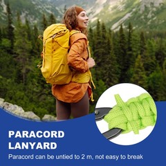 Paracord Keychain Aluminum Paracord Lanyard Key Chain – (2 Pack, Light Green)
