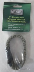 9″ Paracord Survival Bracelet Emergency Whistle Camouflage & Black Lot of 5