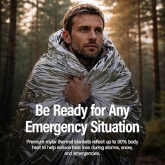 CB-684Emergency Foil Mylar Thermal Blanket, 84″ Length x 52″ Width 1