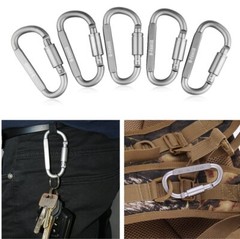 D-FantiX Carabiner KeychainLocking Carabiner Clip with Key Rings Silver 10