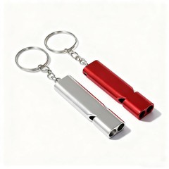 2 Pack Emergency Whistles Double Tube with Keychain for Outdoor Camping Hiking