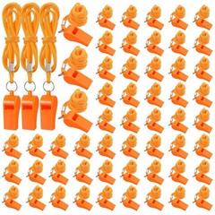 200 Pcs Loud Plastic Whistles with Lanyard – Safety Emergency Survival Gear for