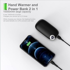 Rechargeable Hand Warmers, Electric Portable Pocket Warmer and Power Bank