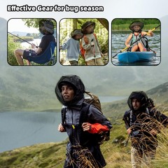 6 Pcs Black Mosquito Covers Wearable Head Net Face Mesh Protecting Net Mosqui…