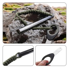 Ferro Rod Fire Starter 6 inch X 1/2 inch Flint and Steel Fire Starter Kit with