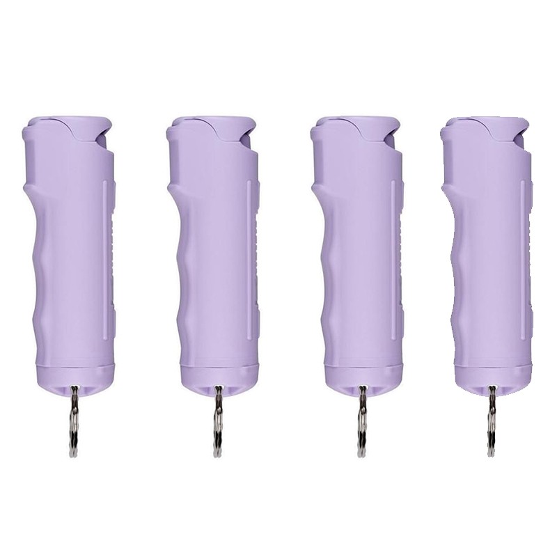 4Pack Fast Flip Top Pepper Gel w/ Snap Clip Keychain Purple Pocket Pepper Sprays