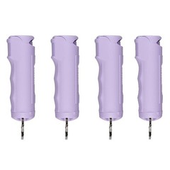 4Pack Fast Flip Top Pepper Gel w/ Snap Clip Keychain Purple Pocket Pepper Sprays
