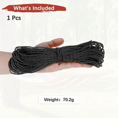 1PCS 2 mm 98FT Reflective Guyline Camping Paracord 3 Strands, Black