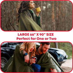 Olive Drab Green Warm Fire Retardant Wool Blanket, 66″ X 90″