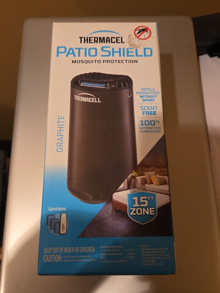 Thermacell Patio Shield Refillable Mosquito Repellent No Spray 15×15 Zone New