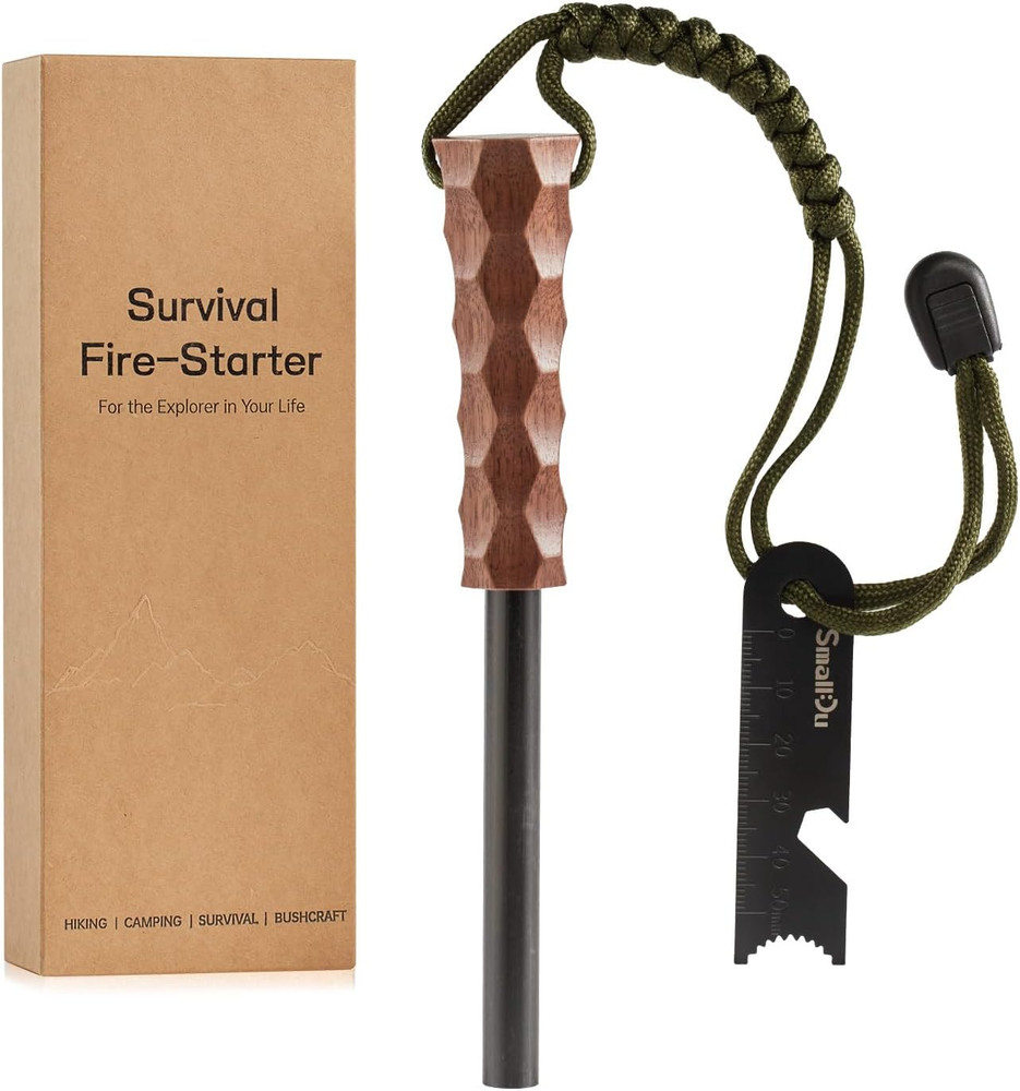 Ferro Rod Fire Starter, Survival Flint and Steel Fire Starter Kit for Hiking, Bu