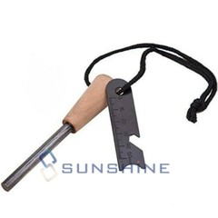 2.4″ Portable Waterproof Ferro Rod Fire Starter Kit w/ Steel Scraper for Camping