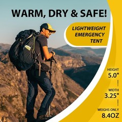 2-Pack Mylar Survival Life Tent, 2 Person Emergency Shelter Tube Tents with P…