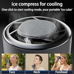9000mAh Portable Handheld Fan, Rechargeable Travel Fan as Power Bank, Dark Grey