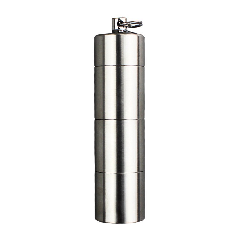 Titanium 3 Groups Storage Case Capsule Seal Container Keychain Outdoor EDC Tool