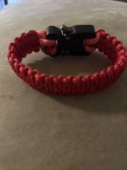 Paracord Bracelet 550 7 Strand RED&ORANGE SMALL ( 7 1/4) With Metal Buckle
