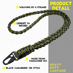 Frienda 2 Set Heavy Duty Paracord Lanyard Keychain Braided 550 Paracord Necklace