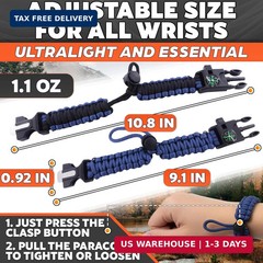 Paracord Bracelets for Men and Women – Adjustable Survival Paracord Bracelet wit