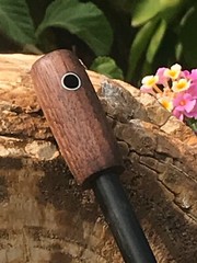 3/8″ Walnut Ferrocerium Rod with Round Handle and Stainless Lanyard Hole