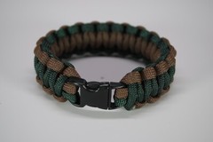 550 Paracord Survival Bracelet Cobra Dark Brown/Emerald Green «Made in the USA»