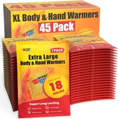 Large Hand & Body Warmers (45 Count) – Up to 18 Hours of Heat, 45 pack, white