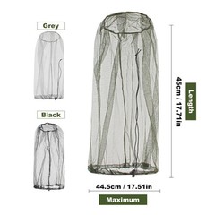 Ultra Large Mosquito Head Net Fine Mesh Fly Screen Face Protector Camping Hat