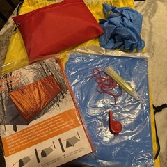 Survival Emergency Kit with Blanket, Poncho, Gloves & Carry Bag