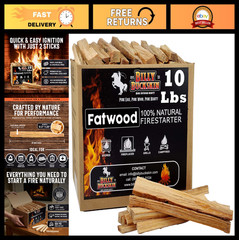 10lb Natural Fatwood Fire Starter Sticks | Easy Ignite for Campfires, BBQ, Firep