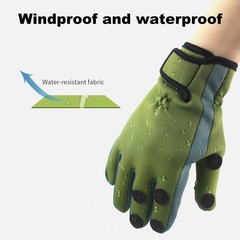 Qisan Adjustable Thermal Winter Gloves for Men | Large, Olive Green