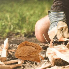 4pcs Natural Jute Fire Starters – Outdoor Fire Igniter for Camping Hiking Sur…