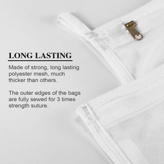 Reusable Mesh Laundry Bags, Delicates Garment set of 3 (2*L+1*M), White