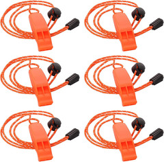 Survival Whistles 6 Pack Loud Emergency Safety Reflective Lanyard Camping Boat